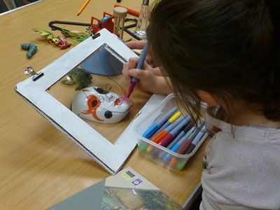 Participant using a drawing window to create their drawing of an object